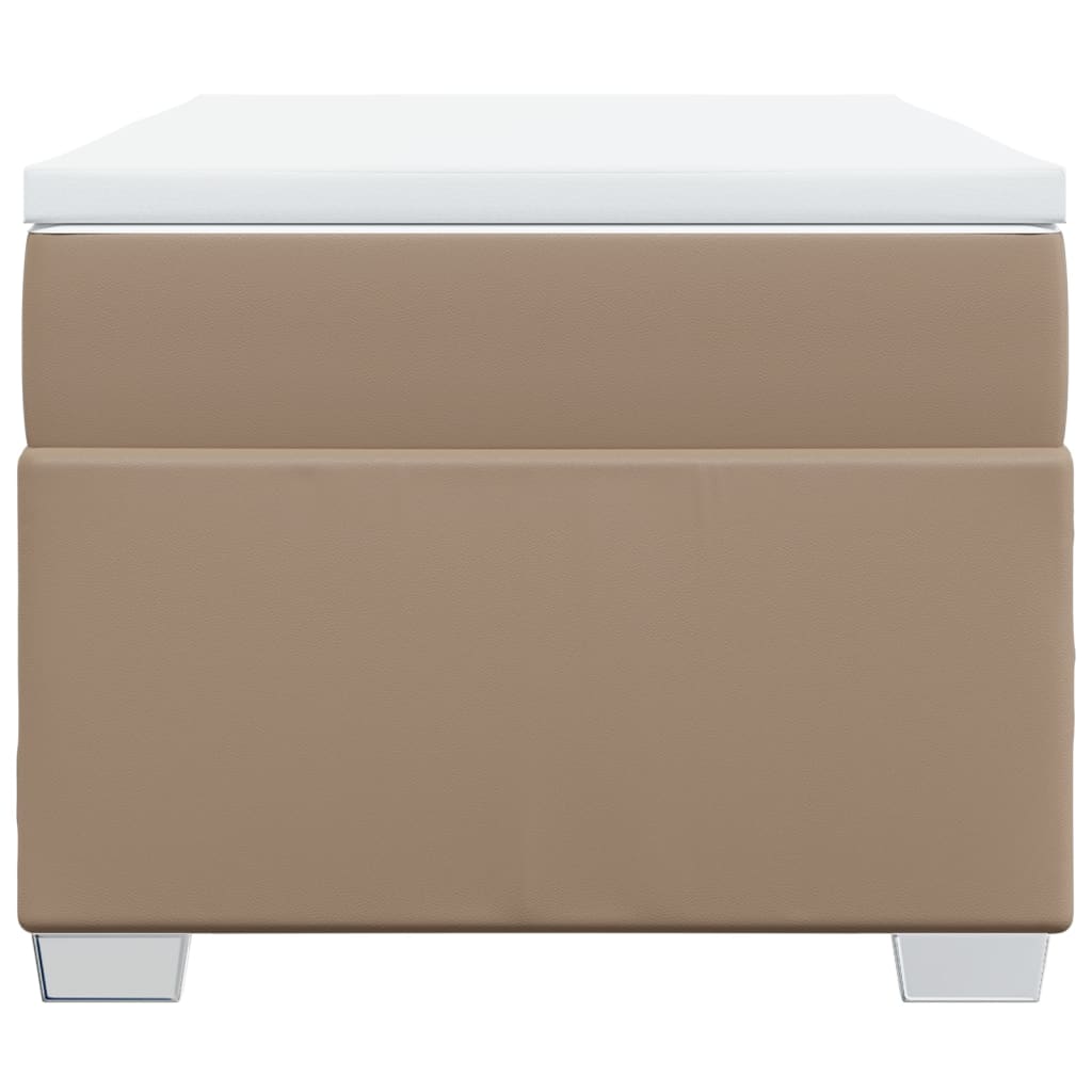 kontinentalseng 100x200 cm kunstlæder cappuccinofarvet