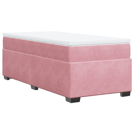 kontinentalseng med madras 90x190 cm fløjl pink