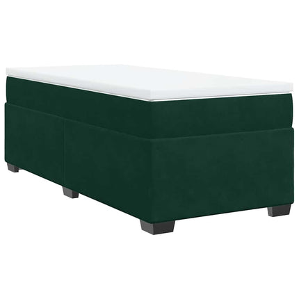 kontinentalseng med madras 90x200 cm fløjl mørkegrøn