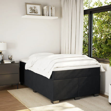 kontinentalseng med madras 120x190 cm velour sort