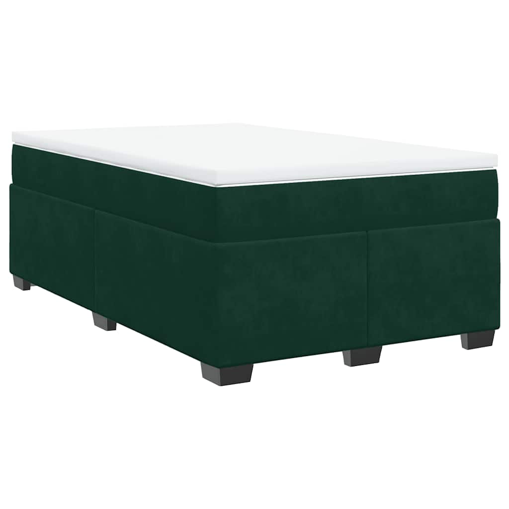 kontinentalseng med madras 120x190 cm velour mørkegrøn