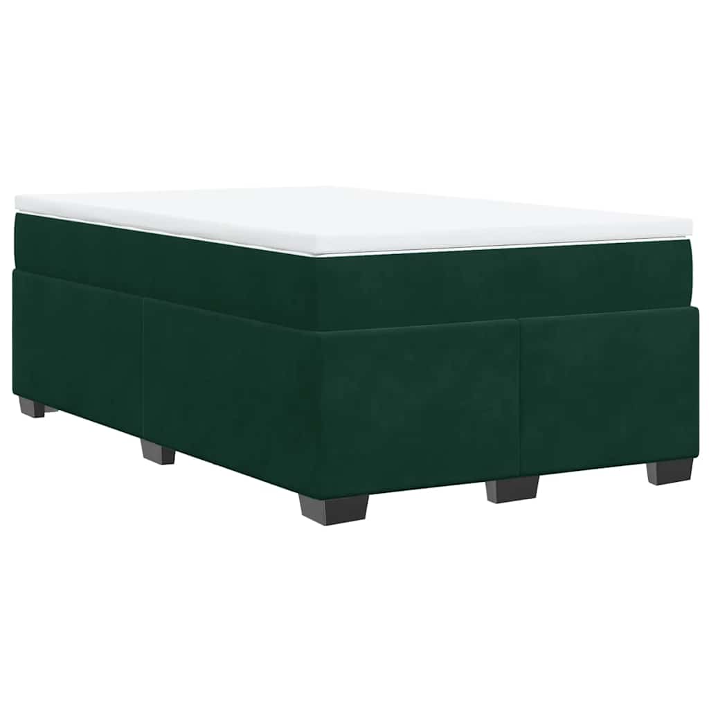 kontinentalseng med madras 120x190 cm velour mørkegrøn