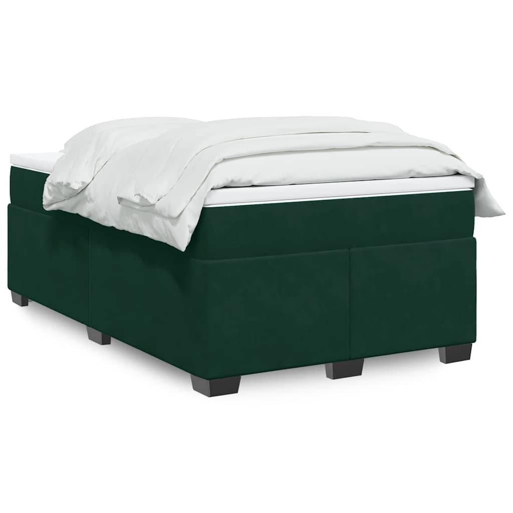 kontinentalseng med madras 120x190 cm velour mørkegrøn