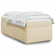 kontinentalseng med madras 80x200 cm stof cremefarvet