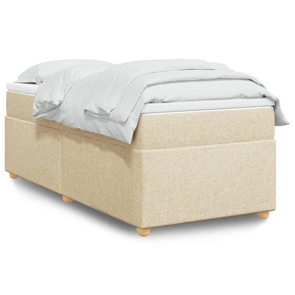 kontinentalseng med madras 90x200 cm stof cremefarvet