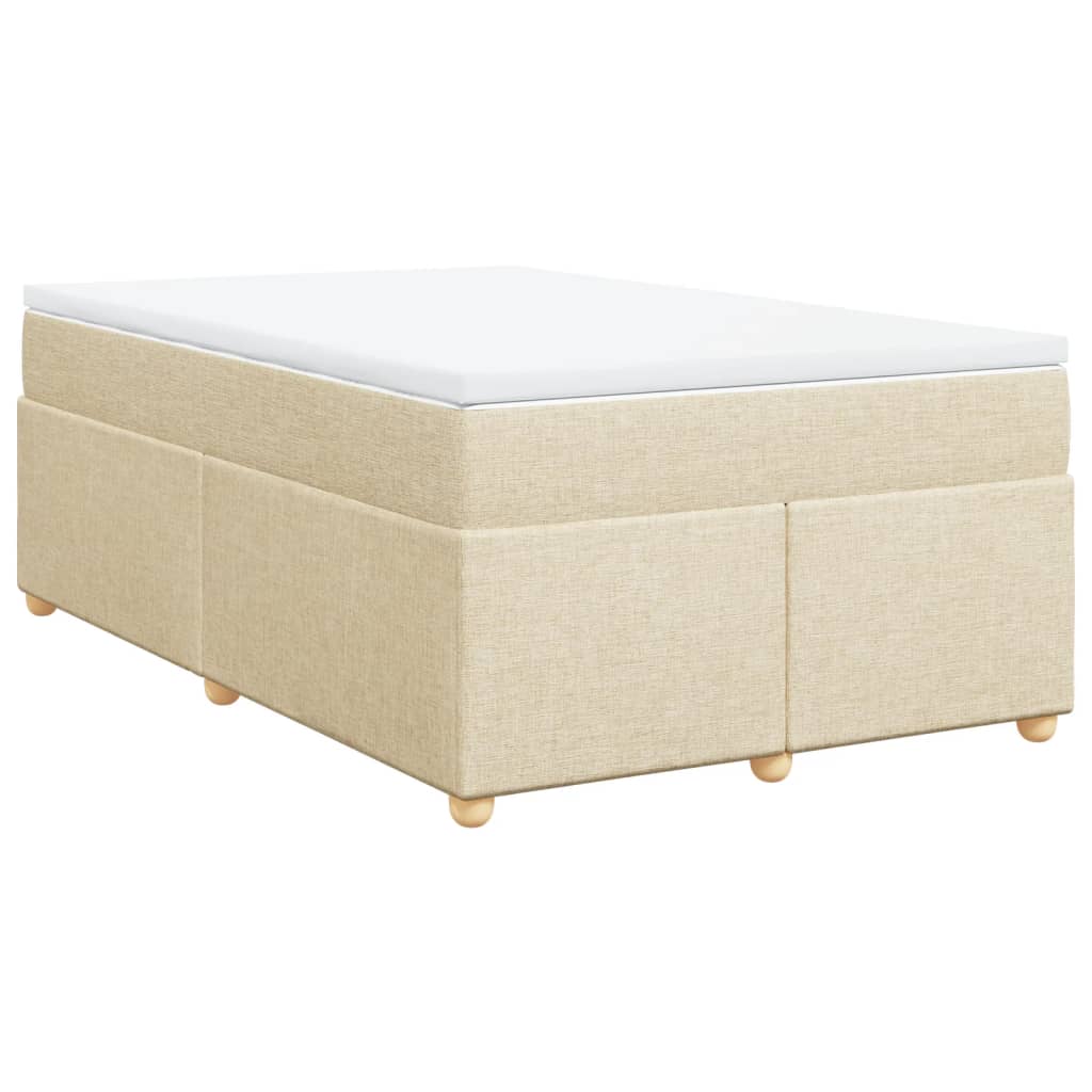 kontinentalseng med madras 120x190 cm stof cremefarvet