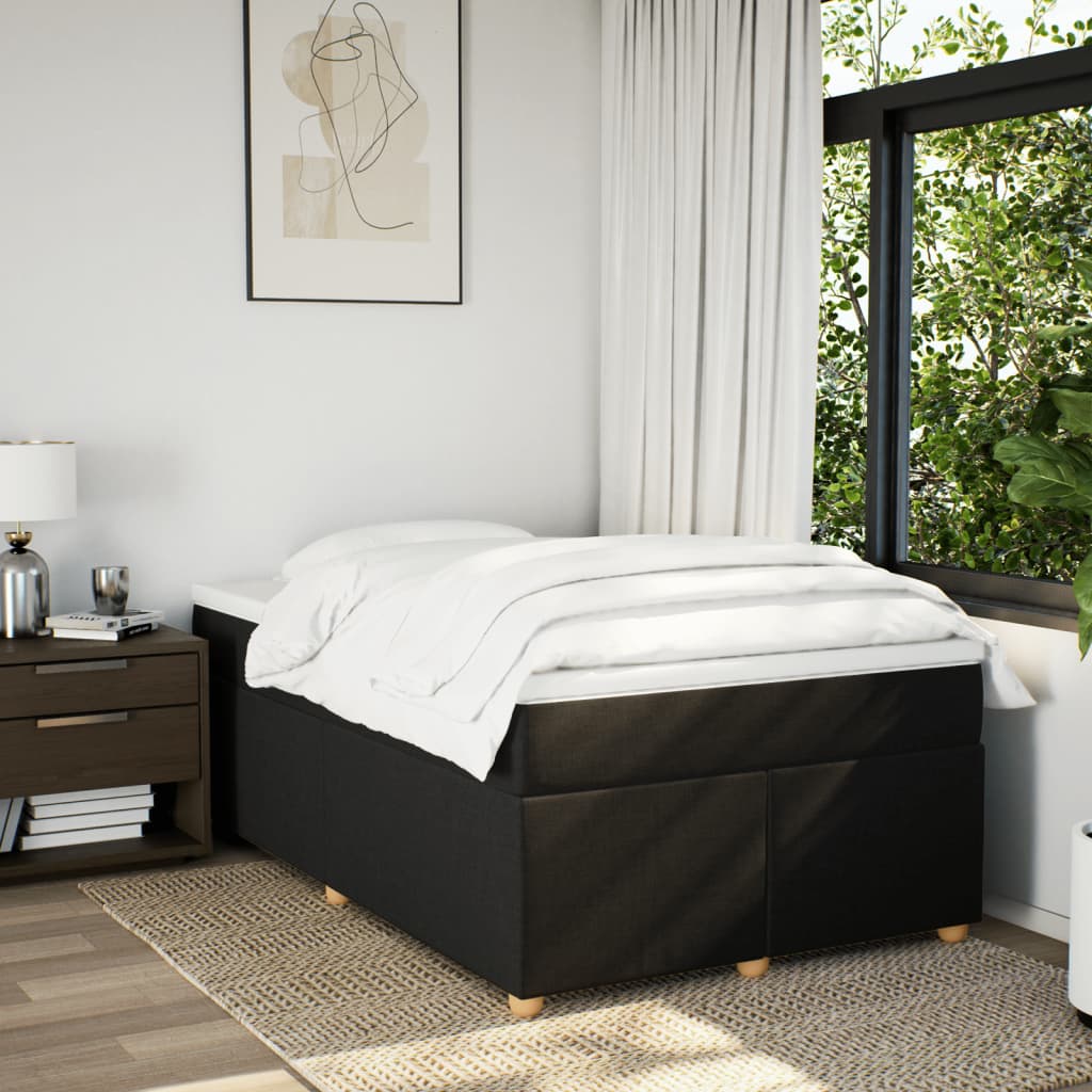 kontinentalseng med madras 120x200 cm stof sort