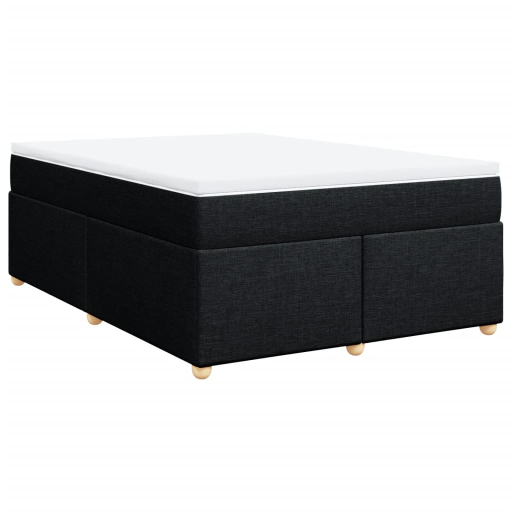 kontinentalseng med madras 140x190 cm stof sort