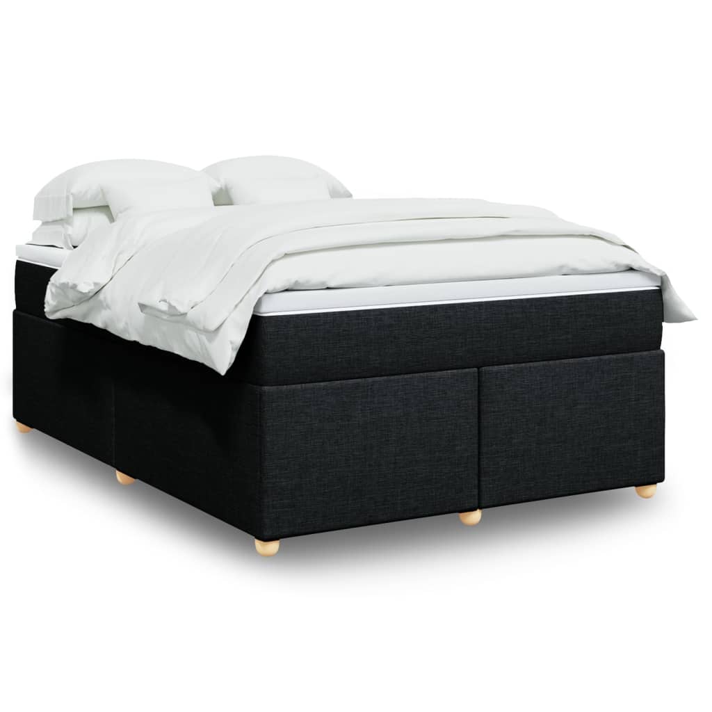 kontinentalseng med madras 140x190 cm stof sort