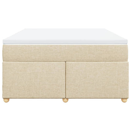 kontinentalseng med madras 140x190 cm stof cremefarvet