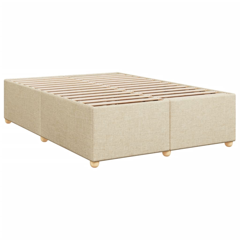 kontinentalseng med madras 140x190 cm stof cremefarvet