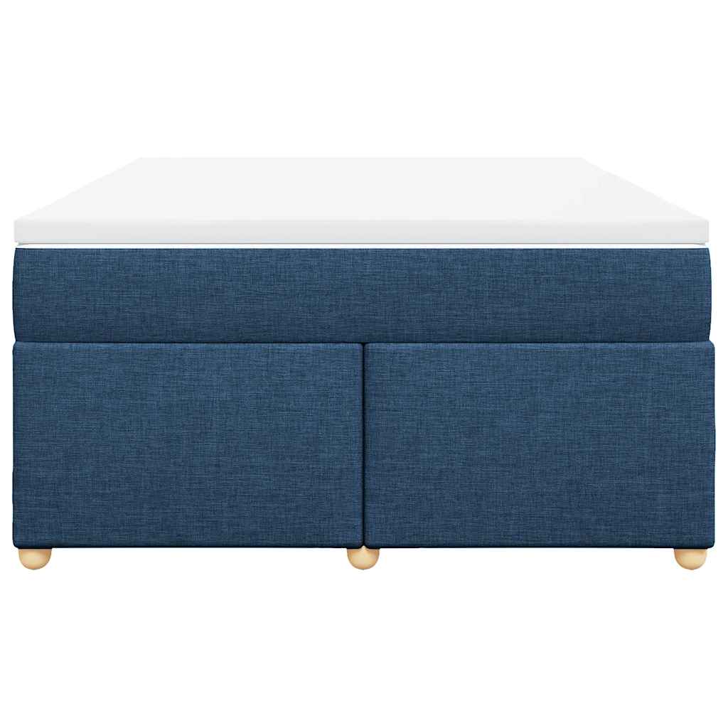 kontinentalseng med madras 140x190 cm stof blå