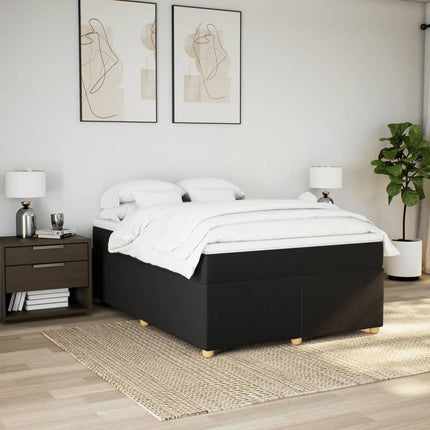 kontinentalseng med madras 160x200 cm stof sort