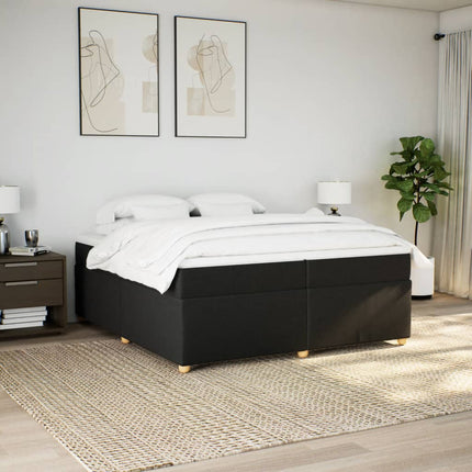 kontinentalseng med madras 200x200 cm stof sort