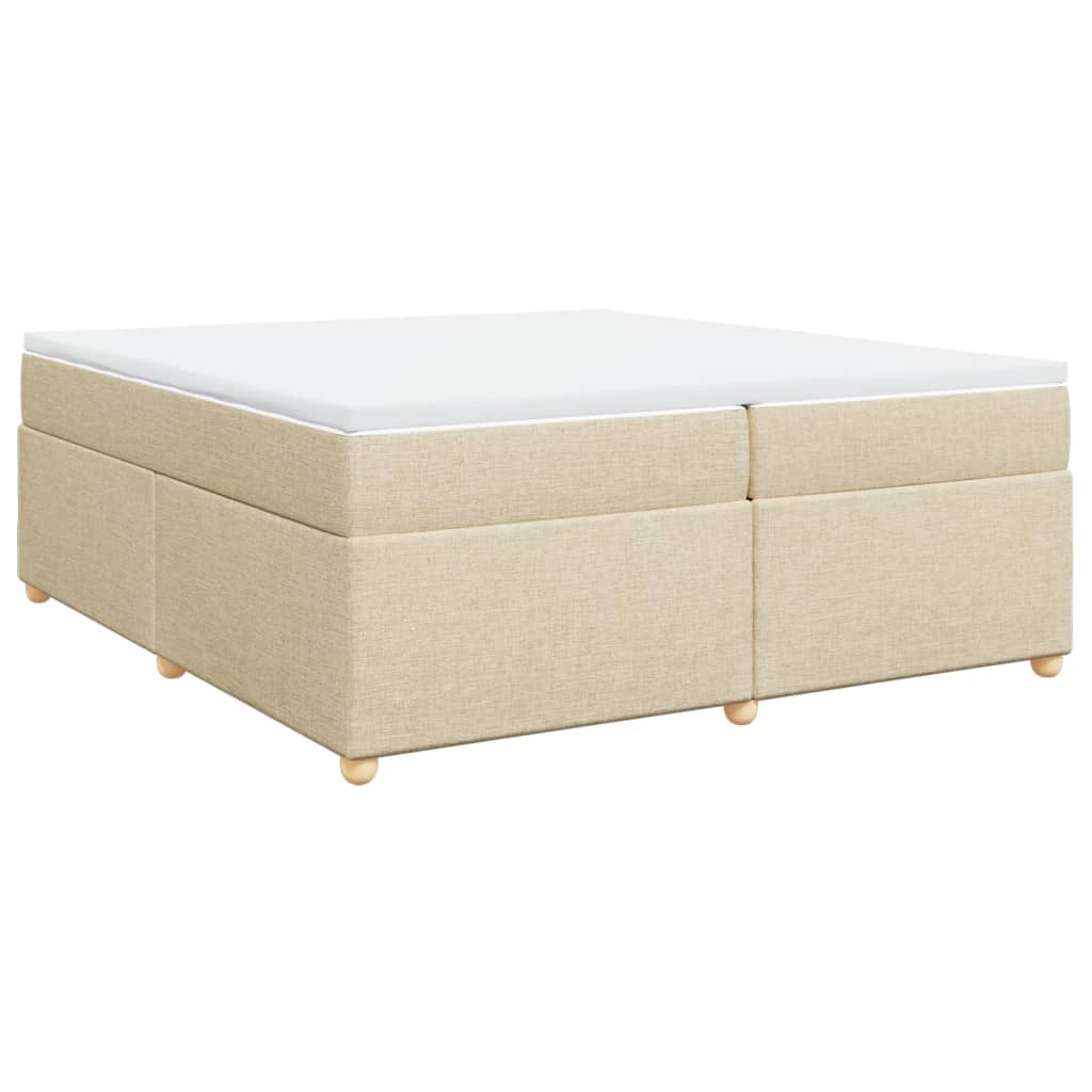 kontinentalseng med madras 200x200 cm stof cremefarvet
