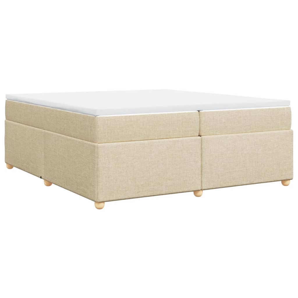 kontinentalseng med madras 200x200 cm stof cremefarvet