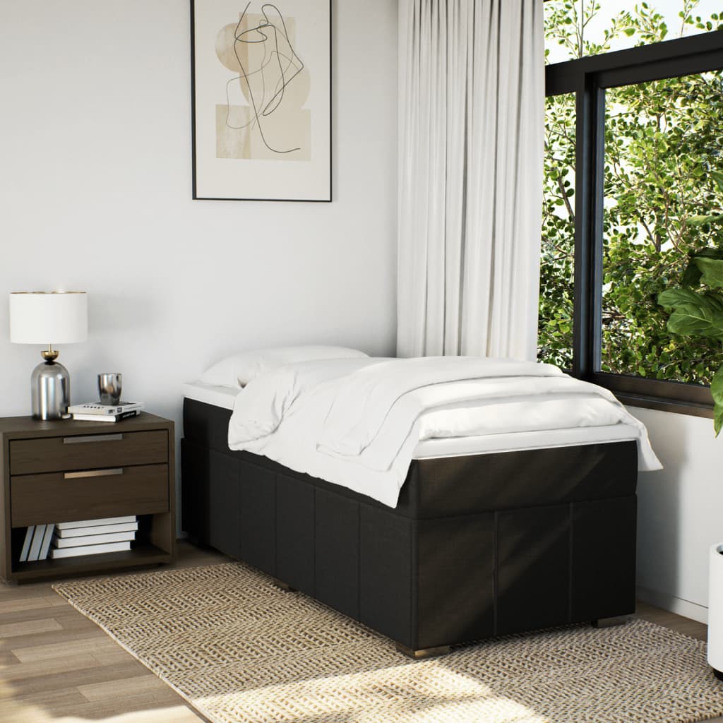 kontinentalseng med madras 80x200 cm stof sort