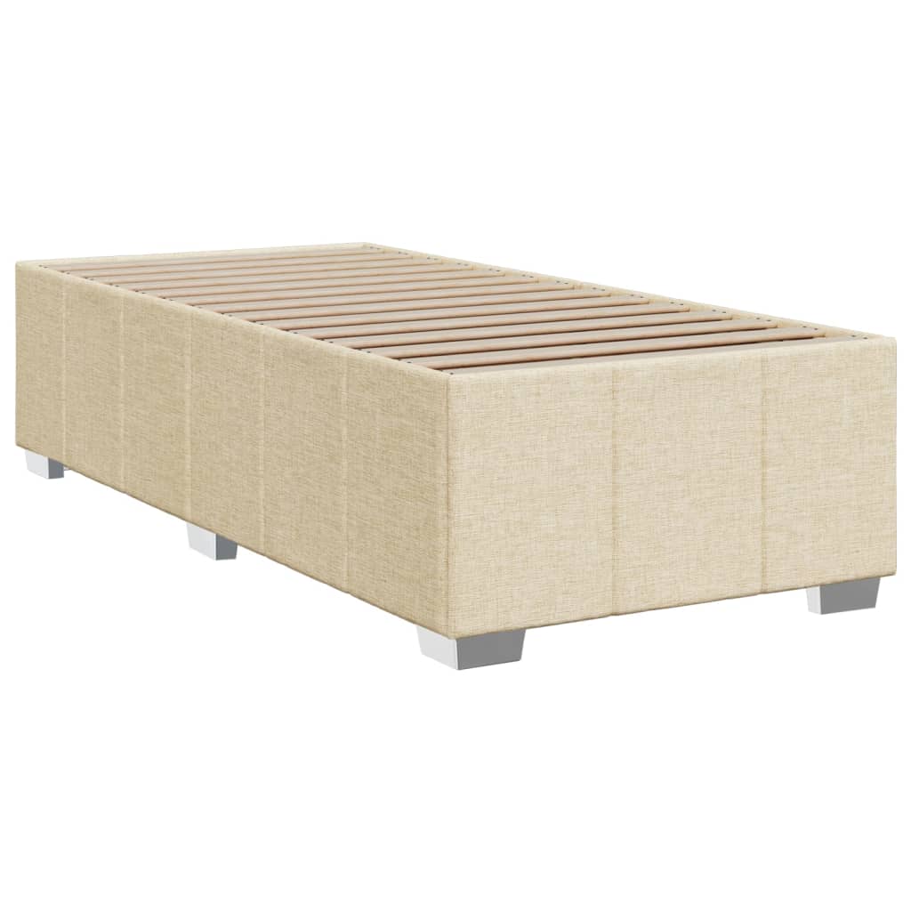 kontinentalseng med madras 80x200 cm stof cremefarvet