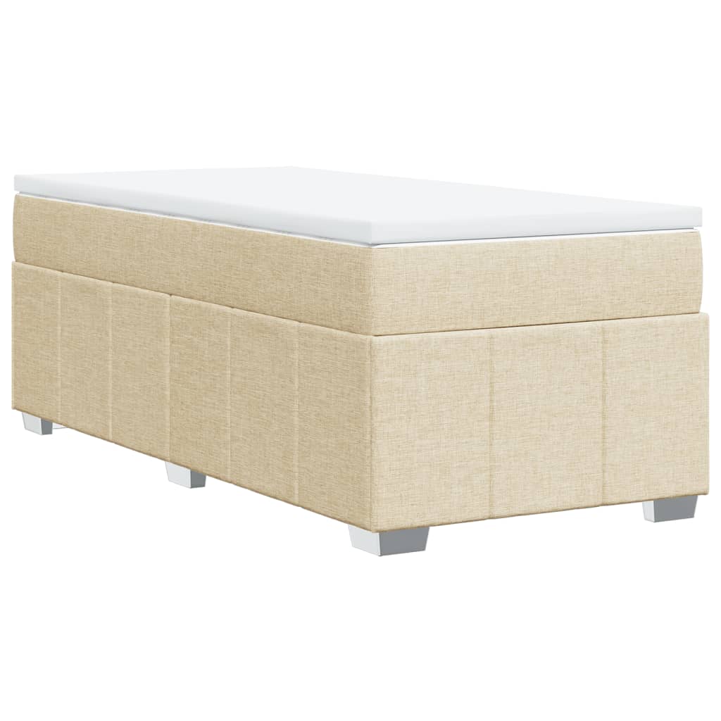 kontinentalseng med madras 80x200 cm stof cremefarvet