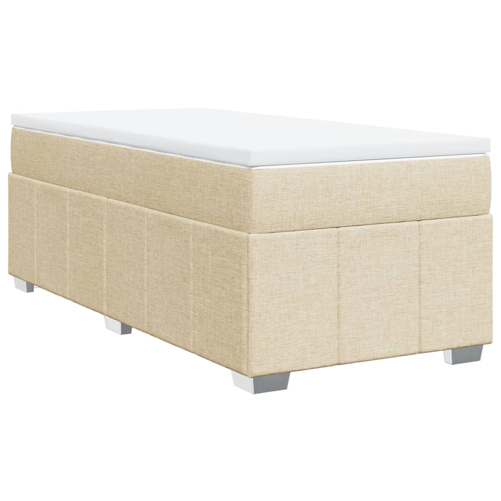 kontinentalseng med madras 90x200 cm stof cremefarvet