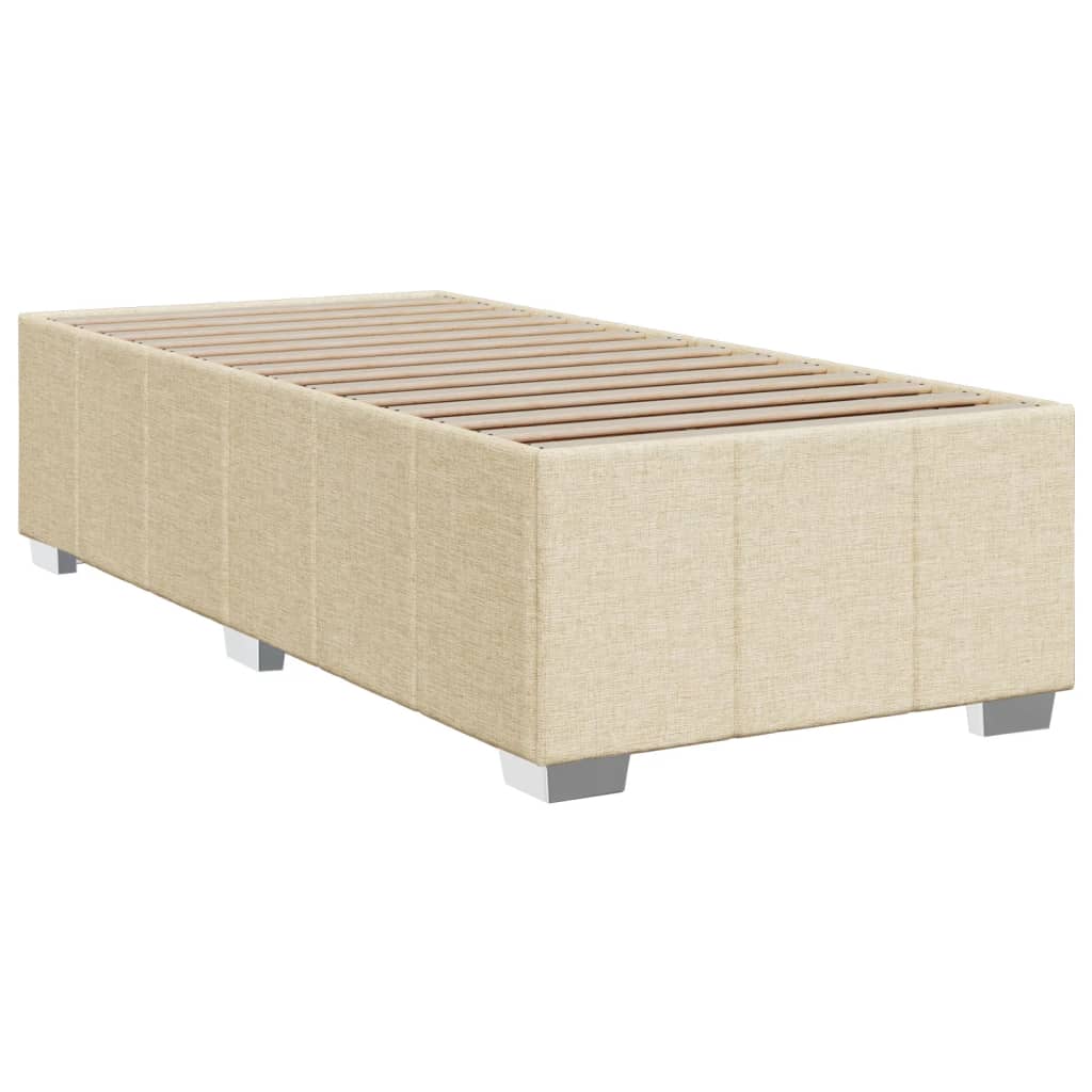 kontinentalseng med madras 90x200 cm stof cremefarvet