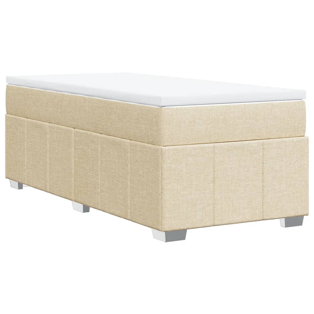 kontinentalseng med madras 90x200 cm stof cremefarvet