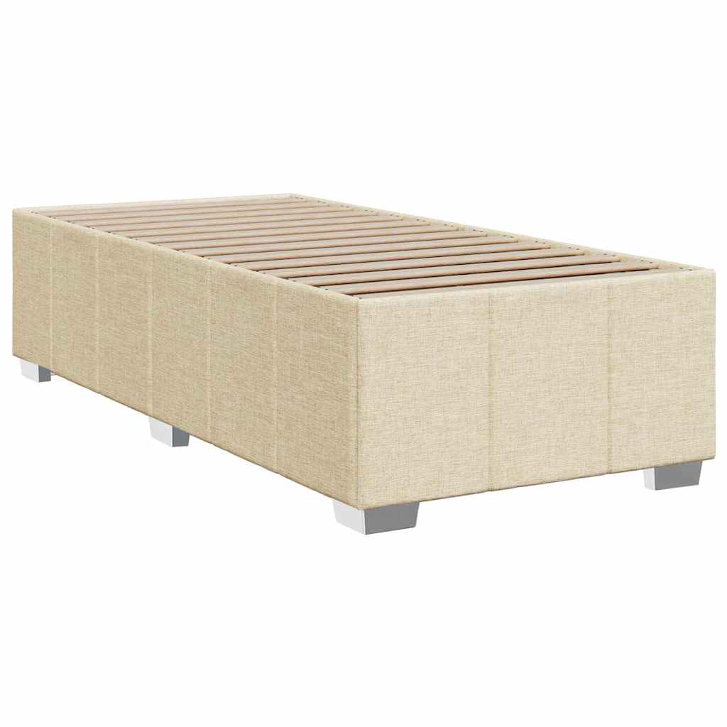 kontinentalseng med madras 100x200 cm stof cremefarvet