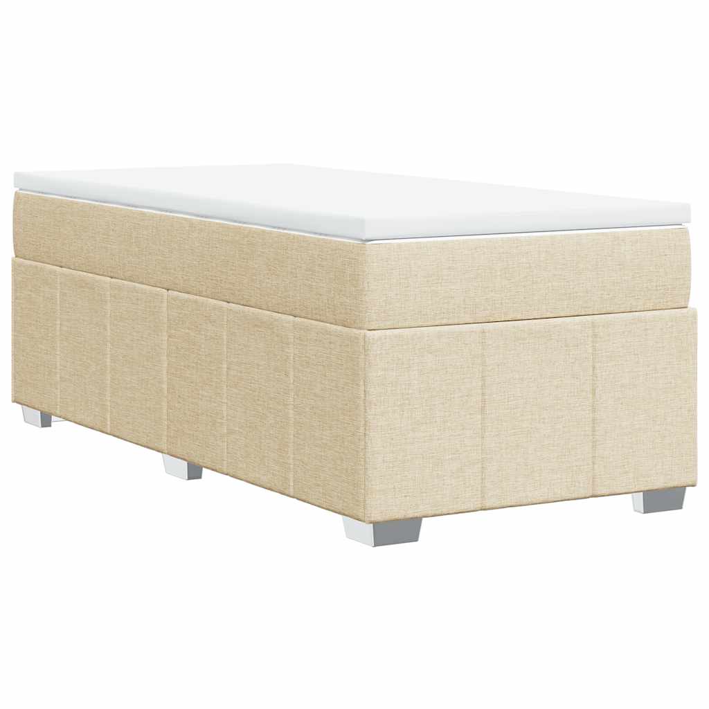 kontinentalseng med madras 100x200 cm stof cremefarvet