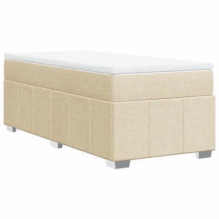 kontinentalseng med madras 100x200 cm stof cremefarvet