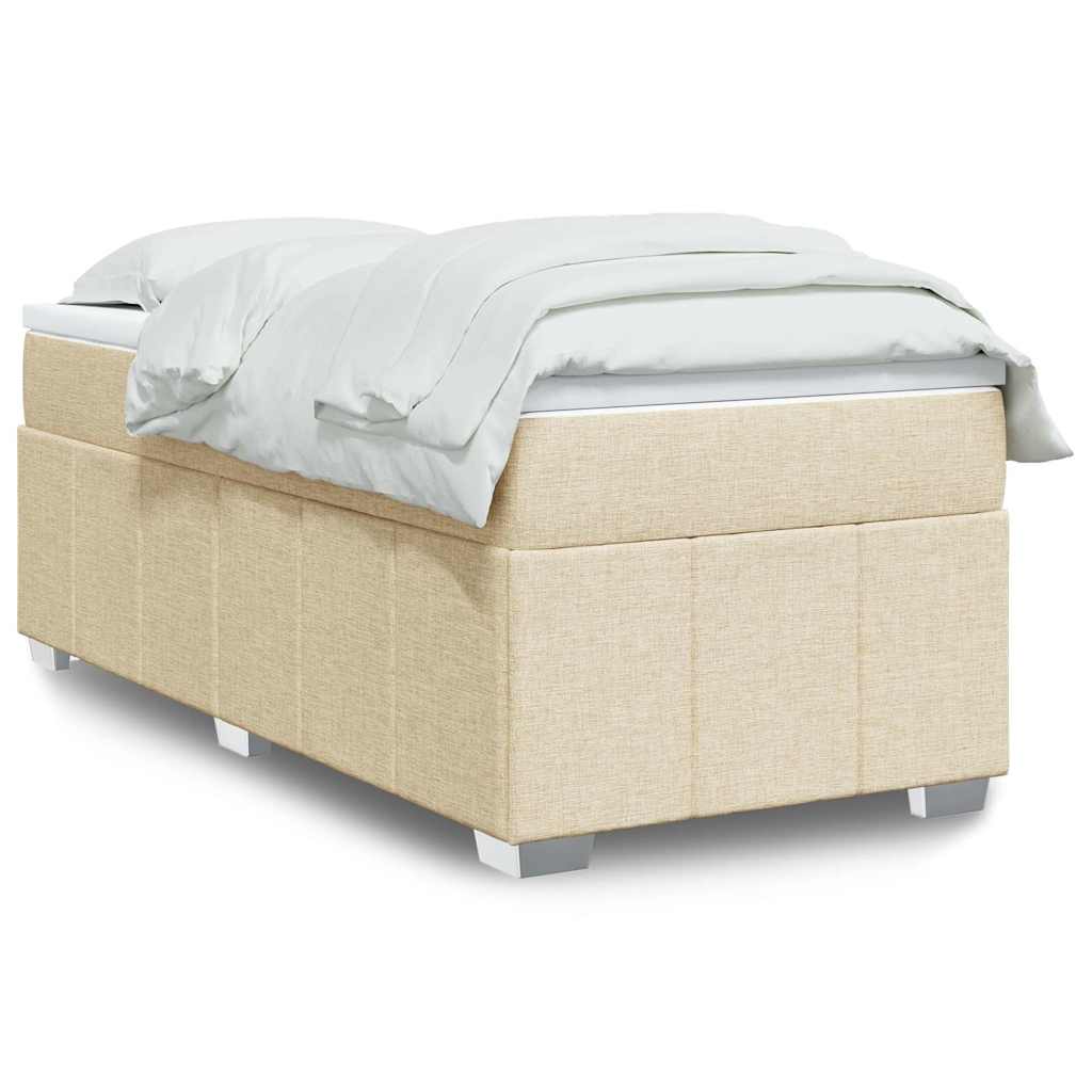 kontinentalseng med madras 100x200 cm stof cremefarvet