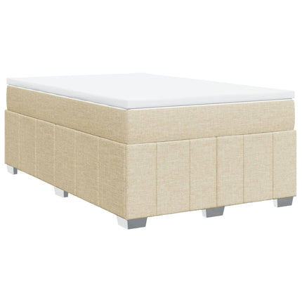 kontinentalseng med madras 120x190 cm stof cremefarvet