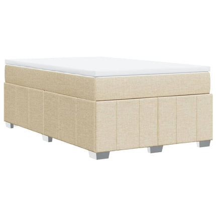 kontinentalseng med madras 120x190 cm stof cremefarvet