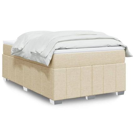 kontinentalseng med madras 120x190 cm stof cremefarvet