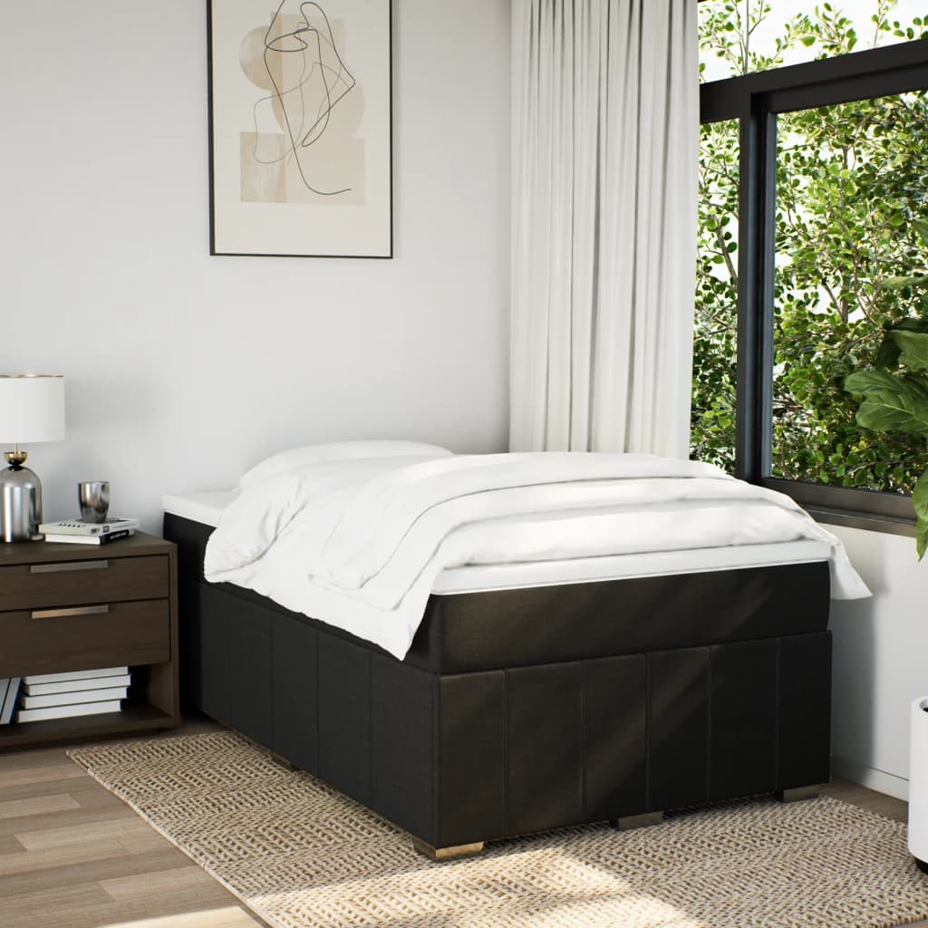kontinentalseng med madras 120x200 cm stof sort