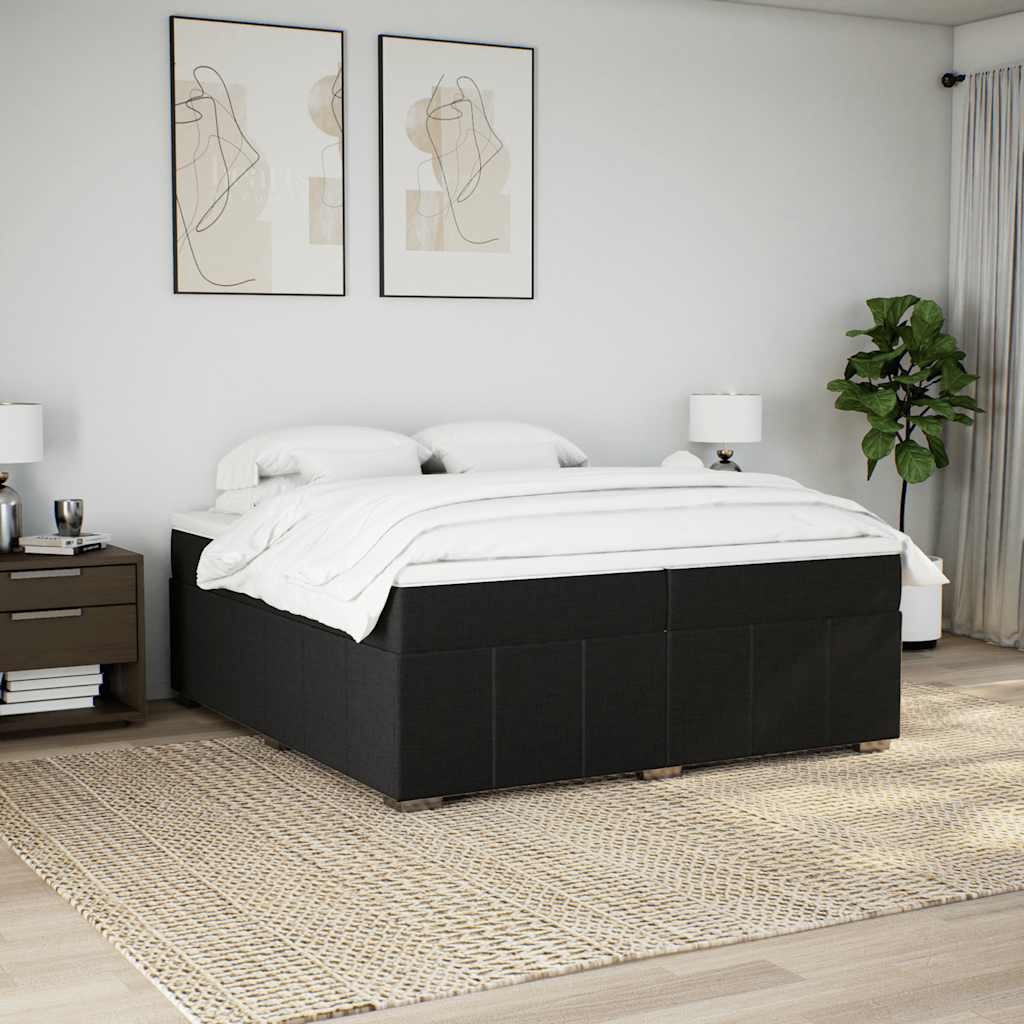kontinentalseng med madras 200x200 cm stof sort