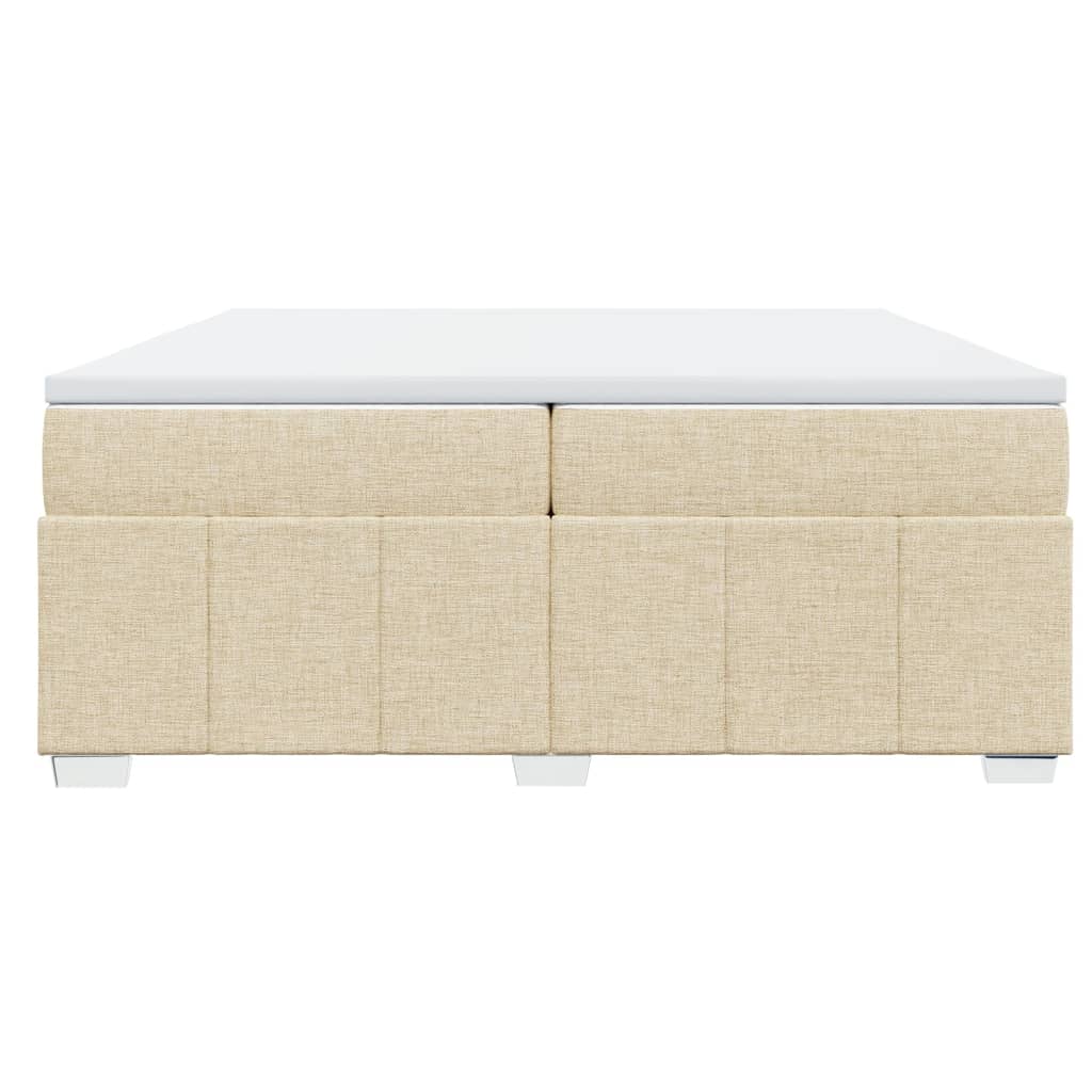 kontinentalseng med madras 200x200 cm stof cremefarvet