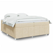 kontinentalseng med madras 200x200 cm stof cremefarvet