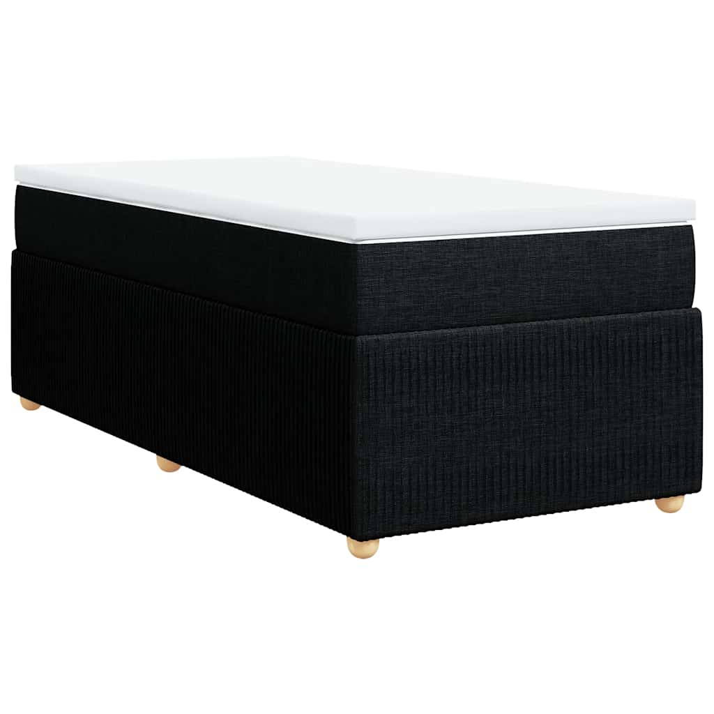 kontinentalseng med madras 80x200 cm stof sort