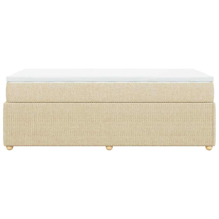 kontinentalseng med madras 80x200 cm stof cremefarvet