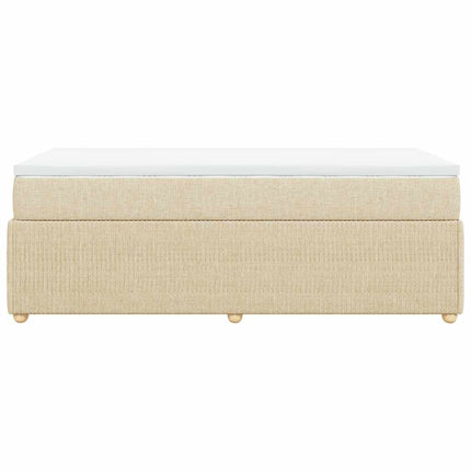 kontinentalseng med madras 90x190 cm stof cremefarvet