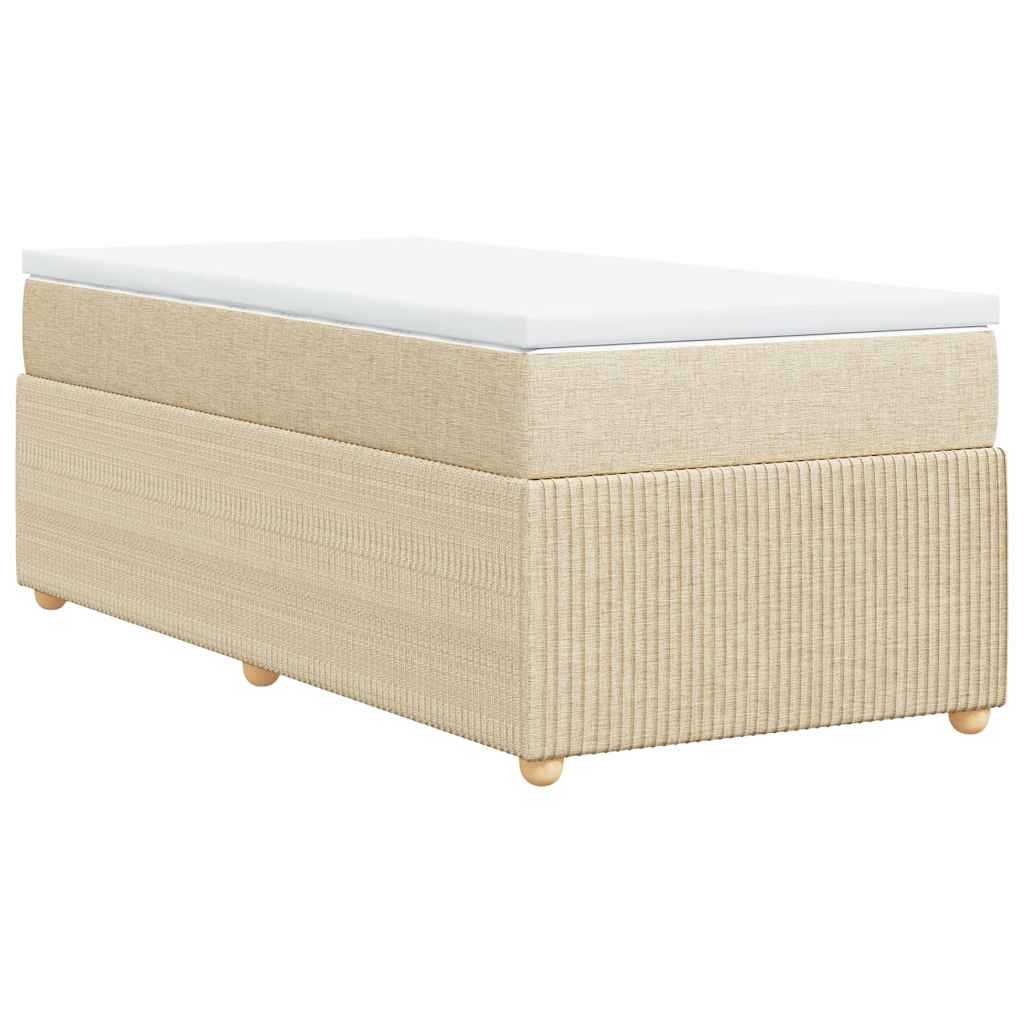 kontinentalseng med madras 90x200 cm stof cremefarvet