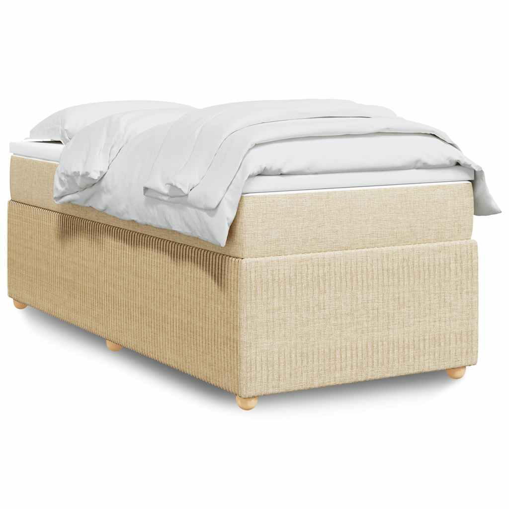 kontinentalseng med madras 90x200 cm stof cremefarvet
