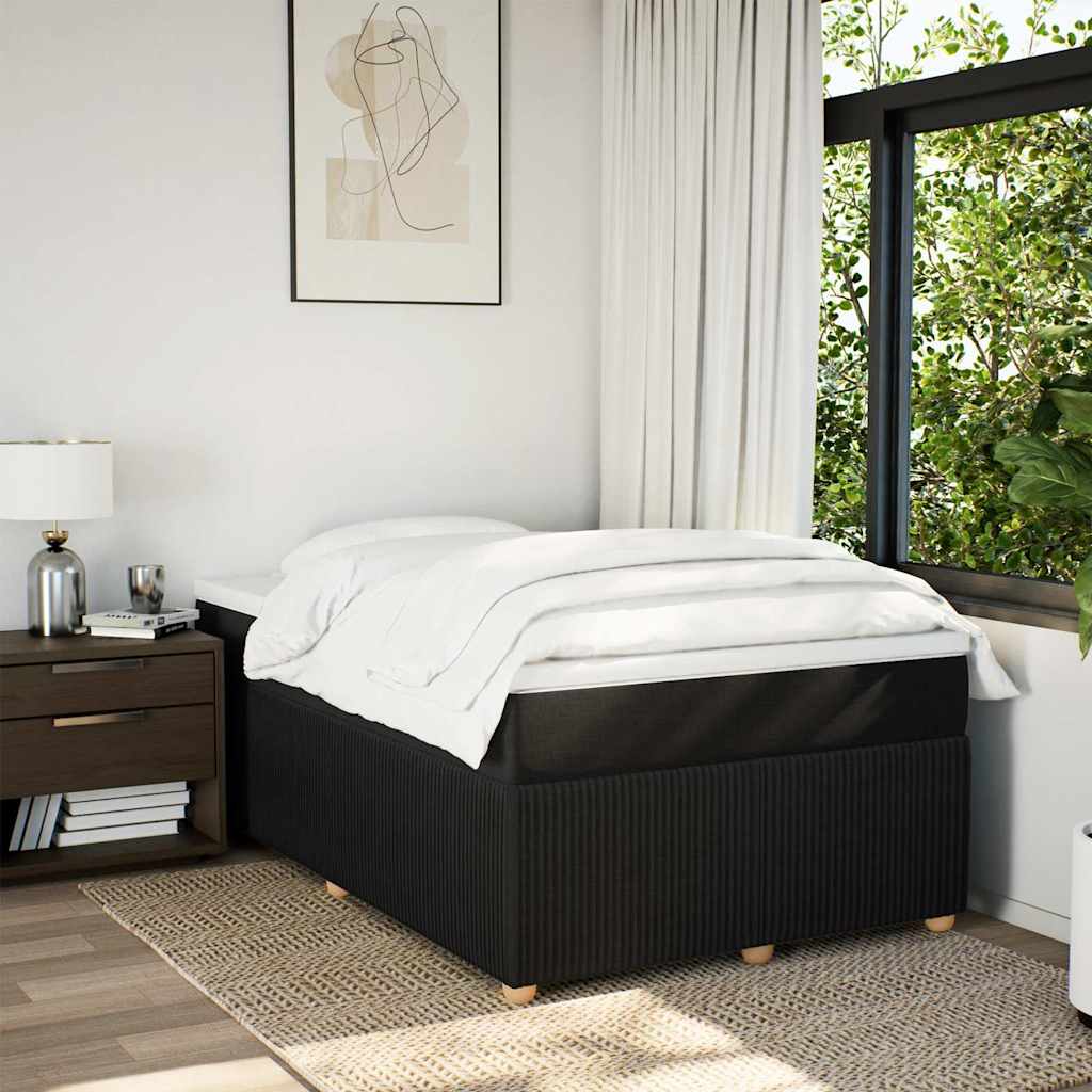 kontinentalseng med madras 120x200 cm stof sort