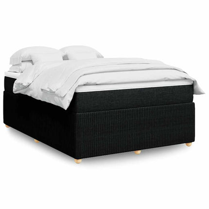kontinentalseng med madras 140x190 cm stof sort