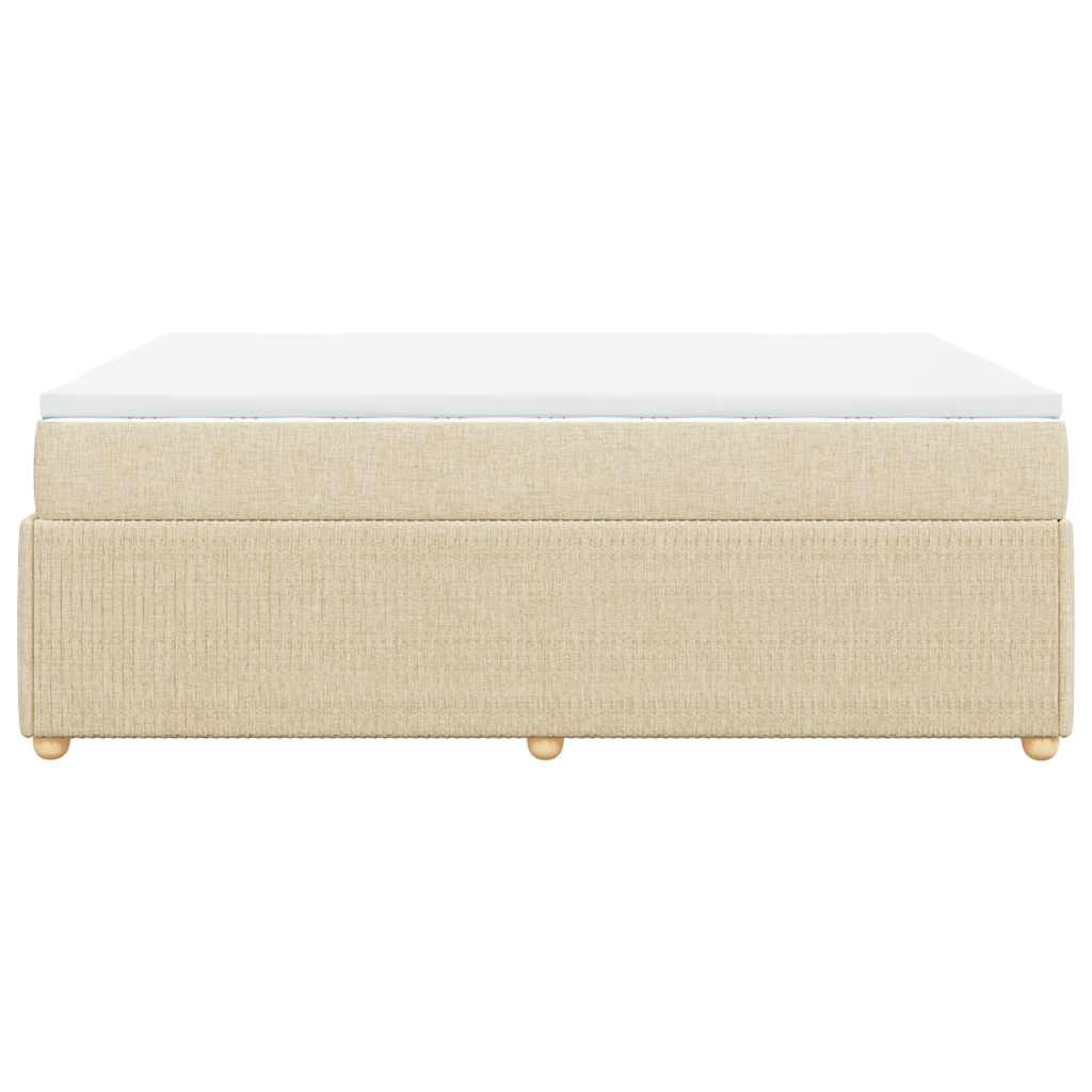 kontinentalseng med madras 140x190 cm stof cremefarvet