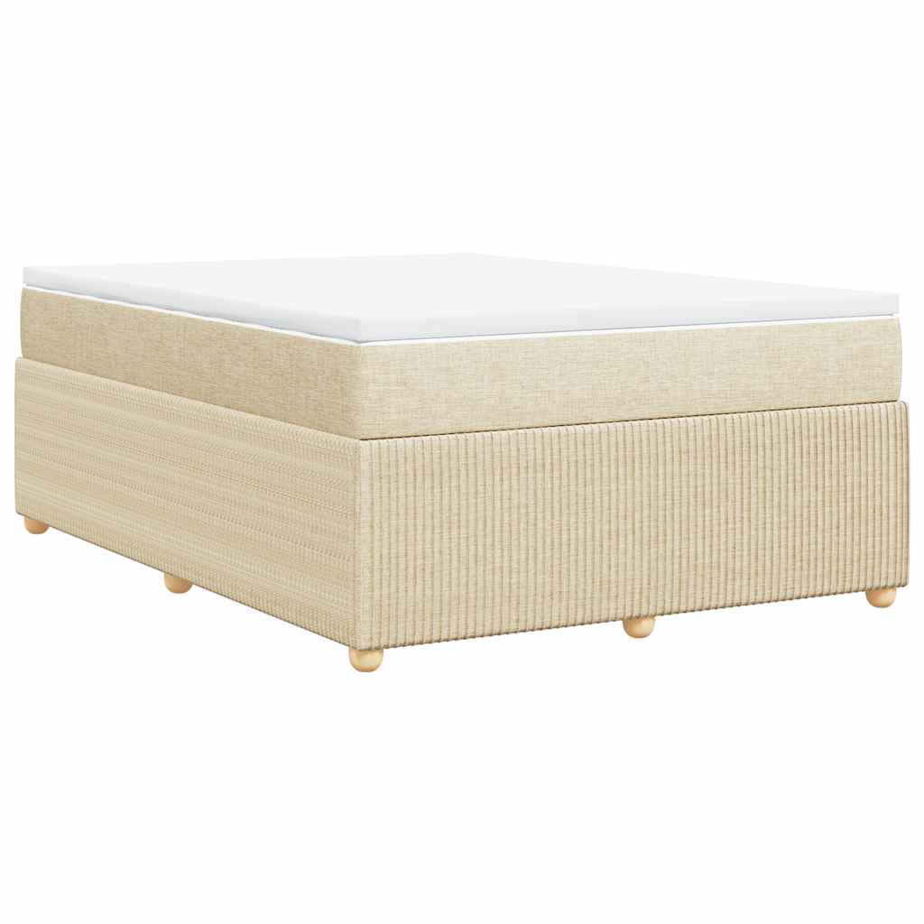 kontinentalseng med madras 140x190 cm stof cremefarvet