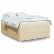 kontinentalseng med madras 140x190 cm stof cremefarvet