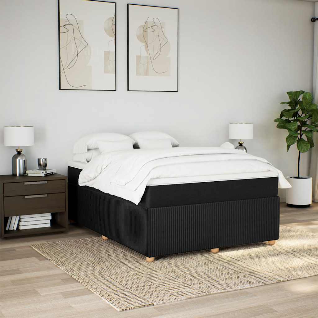 kontinentalseng med madras 160x200 cm stof sort