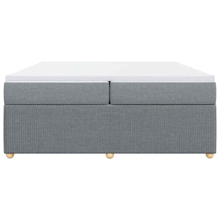 kontinentalseng med madras 200x200 cm stof lysegrå