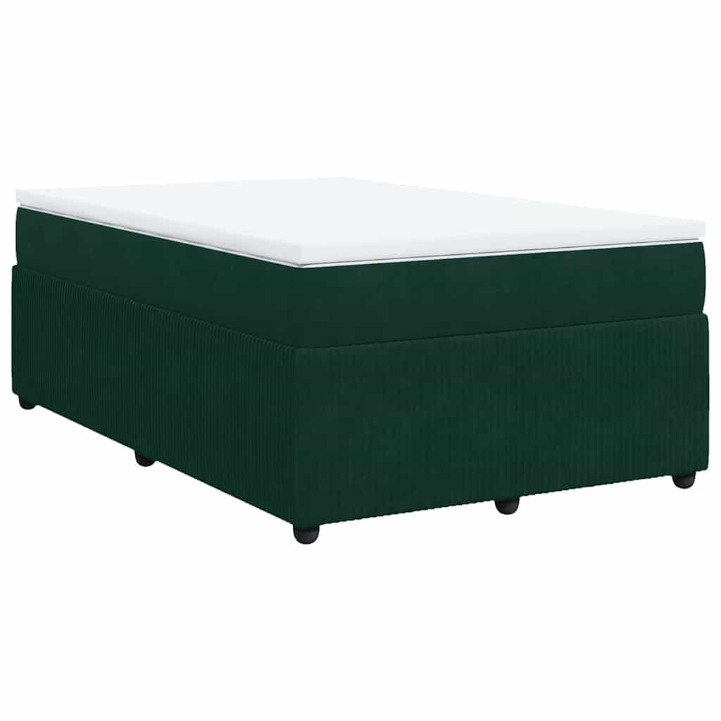 kontinentalseng med madras 120x190 cm velour mørkegrøn